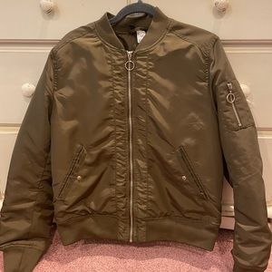 Army green bomber jacket